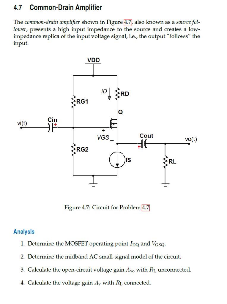 Common Drain Amplifier Formula