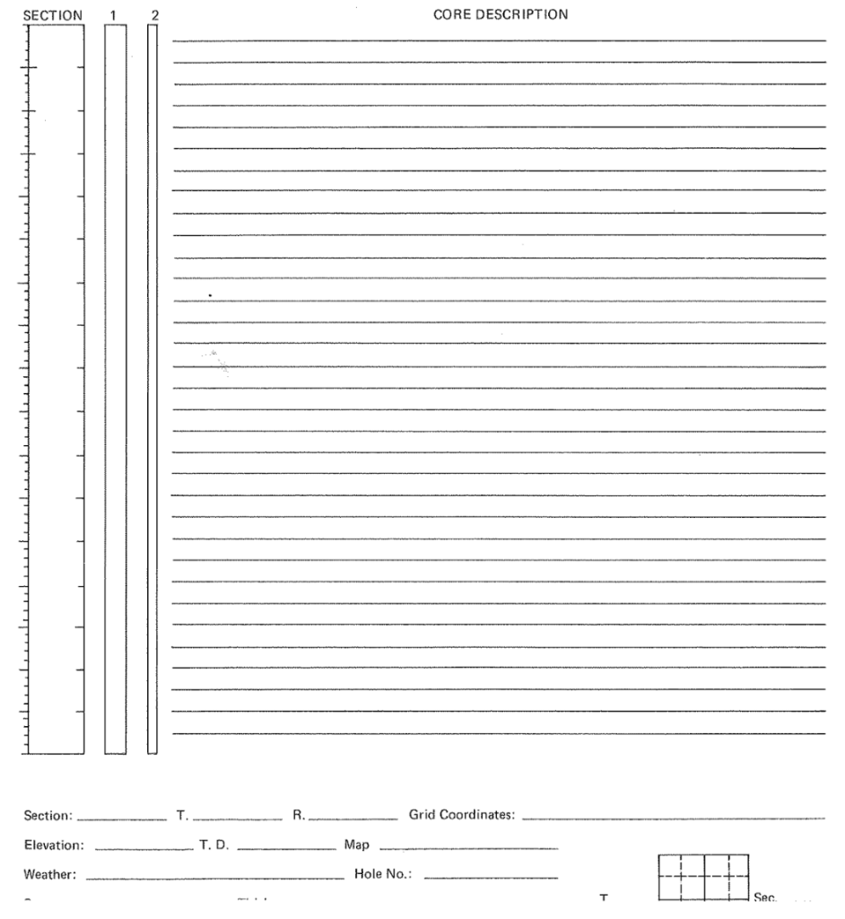 Rock Core Evaluation Log Depth: 1725ft to | Chegg.com