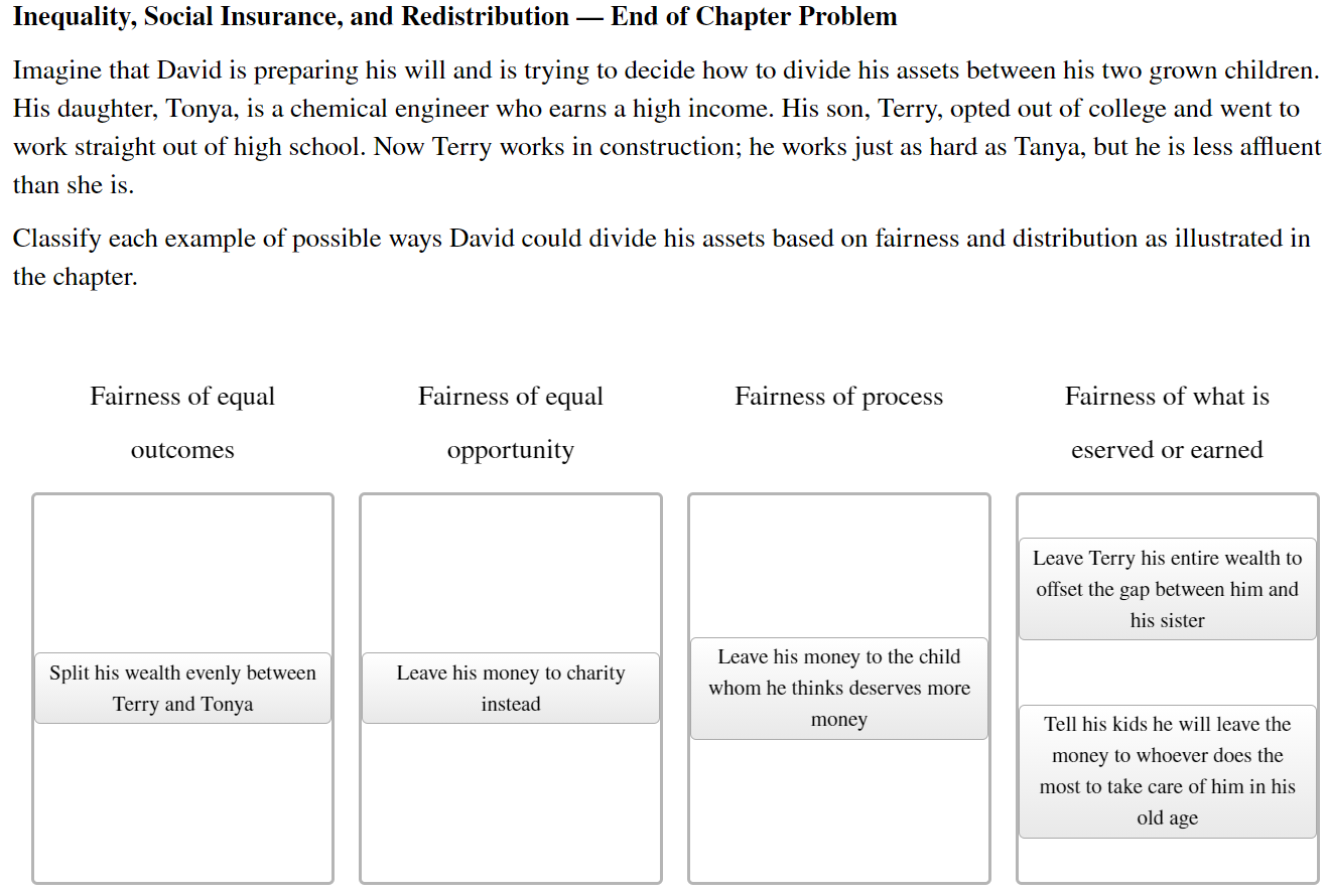 Solved Imagine that David is preparing his will and is