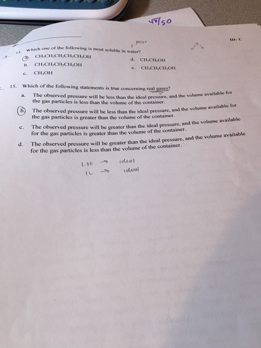 Solved Hich One Of The Following Is Most Soluble In Water? | Chegg.com