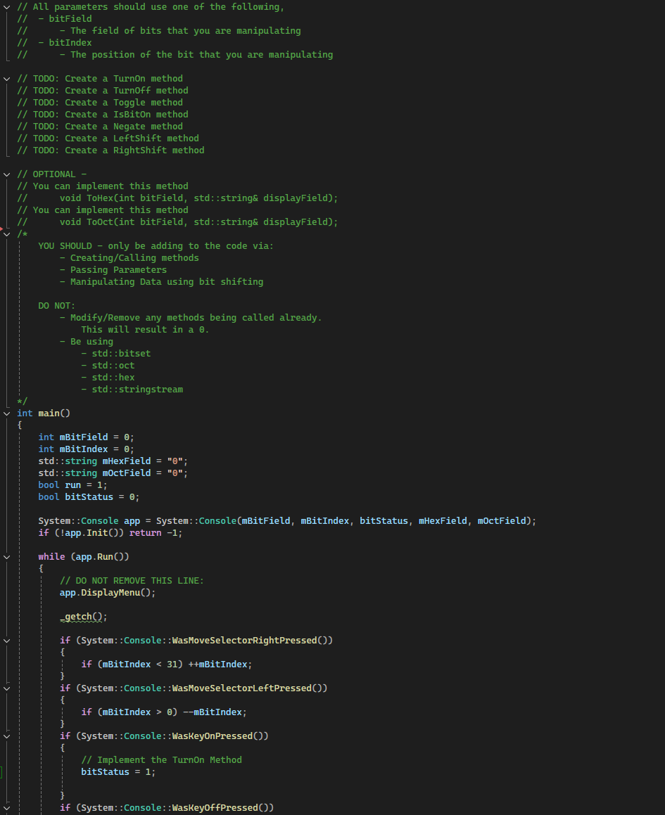 Solved C++ bit manipulation\vee // All parameters should | Chegg.com
