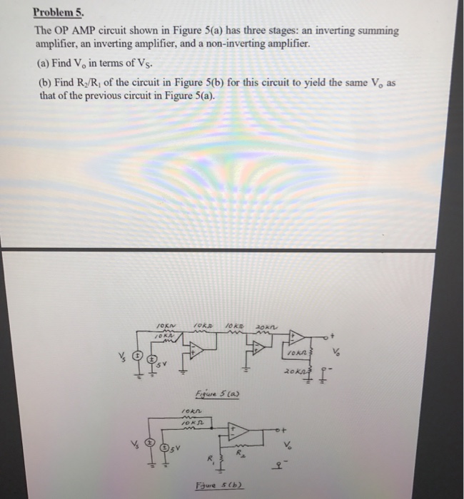 Solved Problem 5 The OP AMP circuit shown in Figure 5(a) has | Chegg.com
