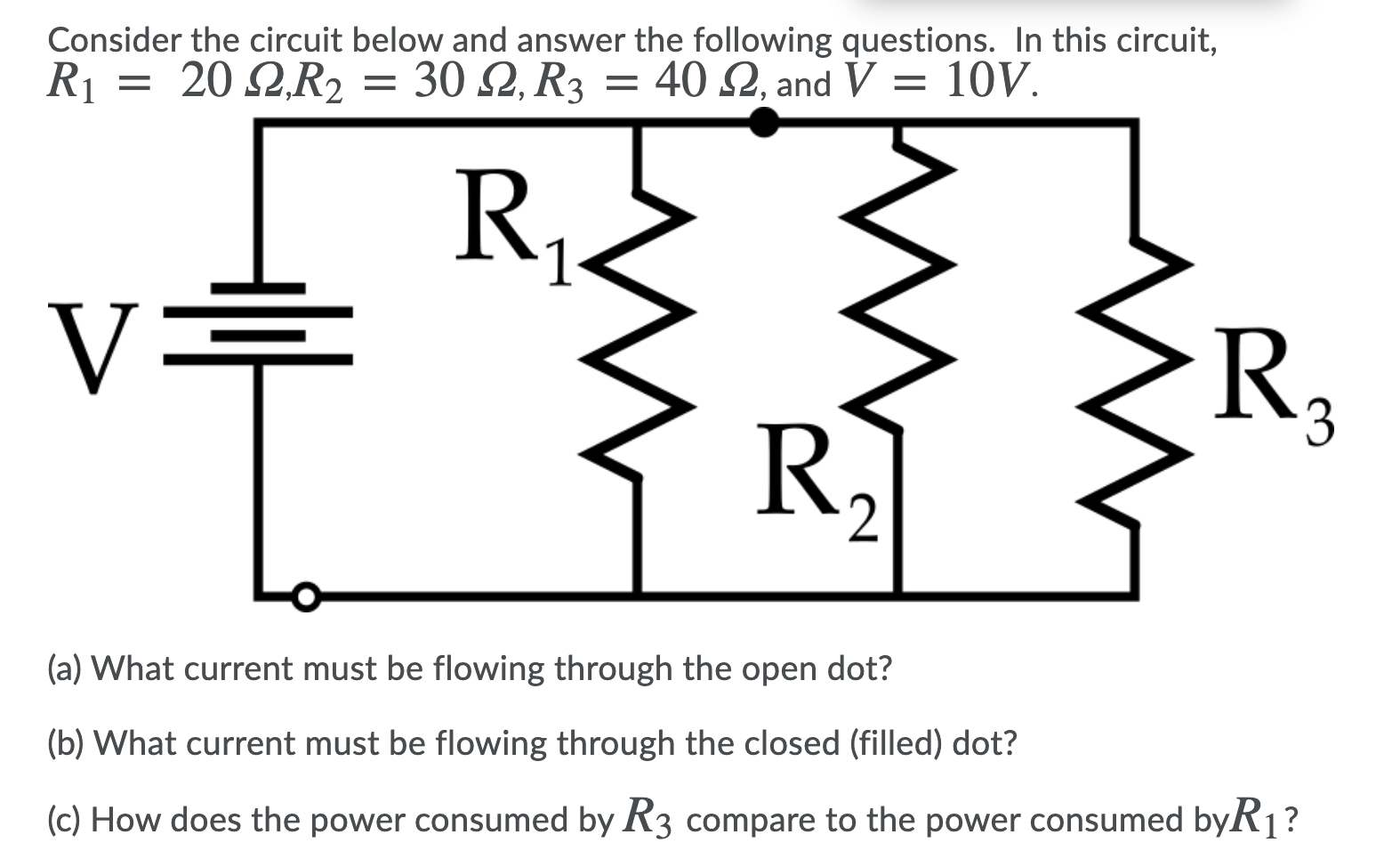 Solved Consider The Circuit Below And Answer The Following