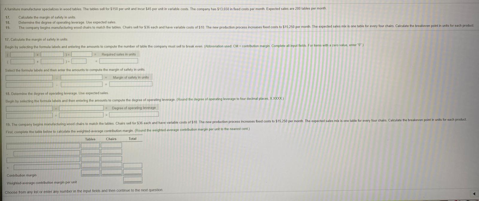 Solved A furniture manufacturer specializes in wood tables.