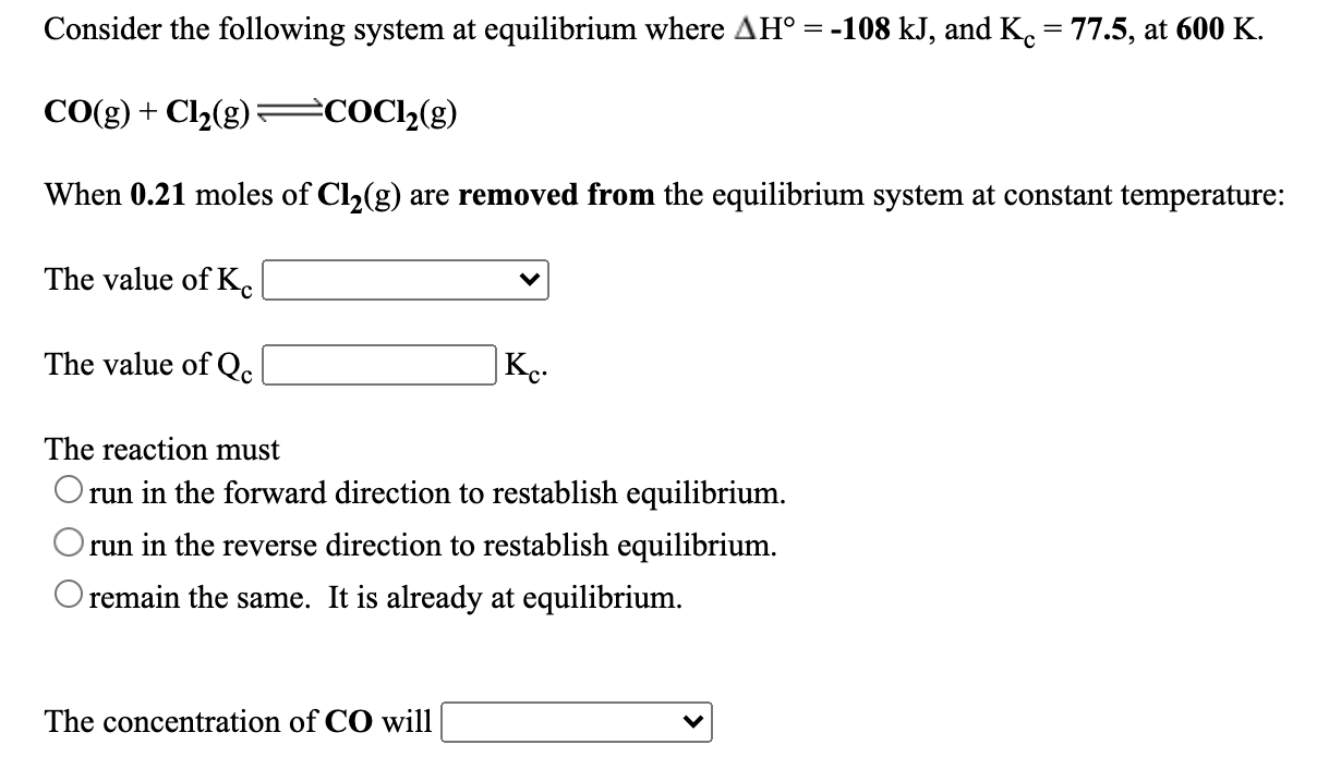 Solved options for 1, 2, and 4 are increase, decrease, or | Chegg.com