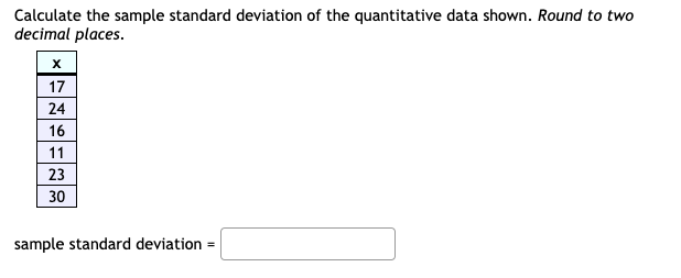 Solved Calculate the sample standard deviation of the | Chegg.com