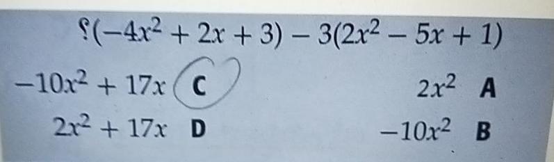 12x 2 4x 3x 5 )= 10x 17