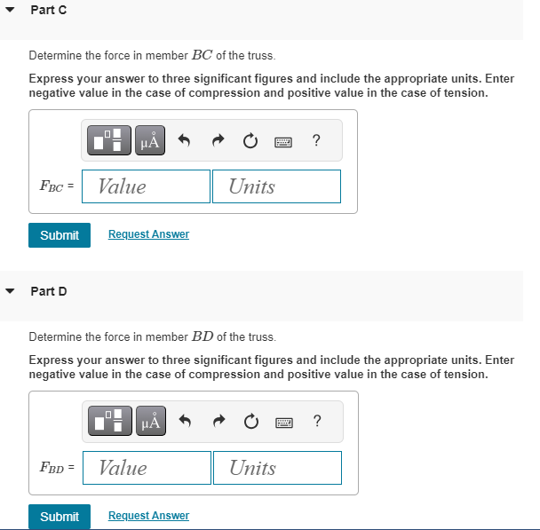Solved Figure 1 of 1Determine the force in member BC of the | Chegg.com