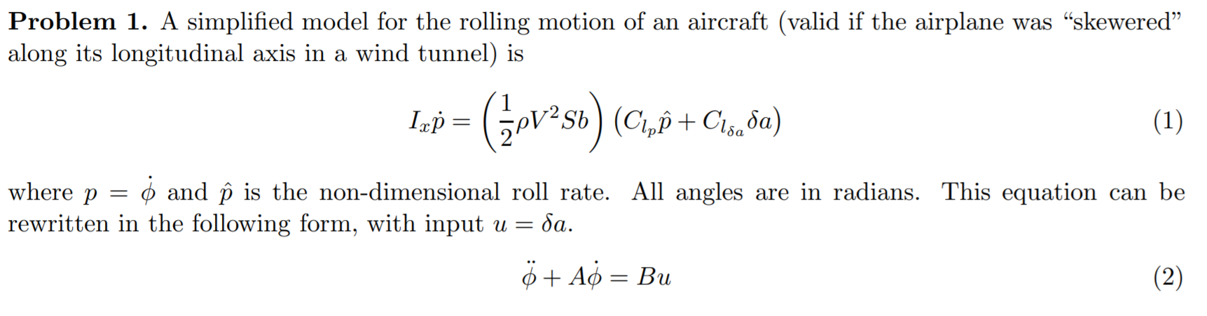 Problem 1. A simplified model for the rolling motion | Chegg.com