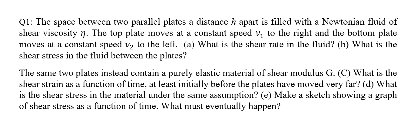 Solved Q1: The space between two parallel plates a distance | Chegg.com