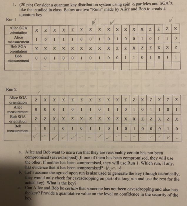 Solved 1. (20 pts) Consider a quantum key distribution | Chegg.com