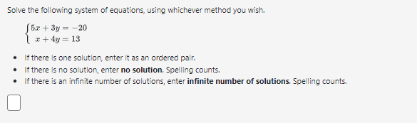 Solved Solve The Following System Of Equations, Using | Chegg.com