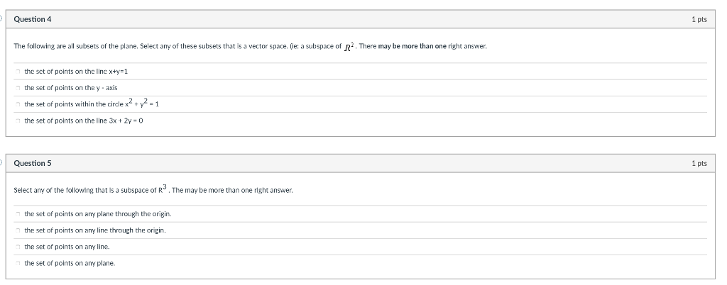 Solved n Question1 1 pts The set of all integers (ie: | Chegg.com