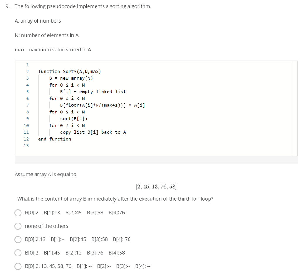 Solved (a) The function listed below implements a sorting