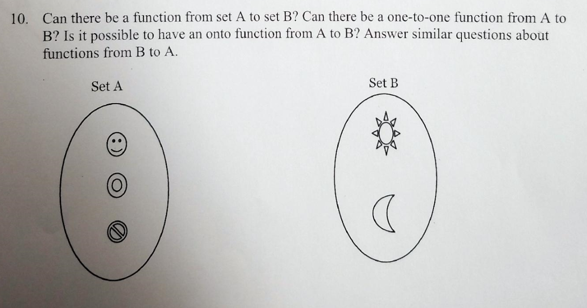 Solved 10. Can There Be A Function From Set A To Set B? Can | Chegg.com