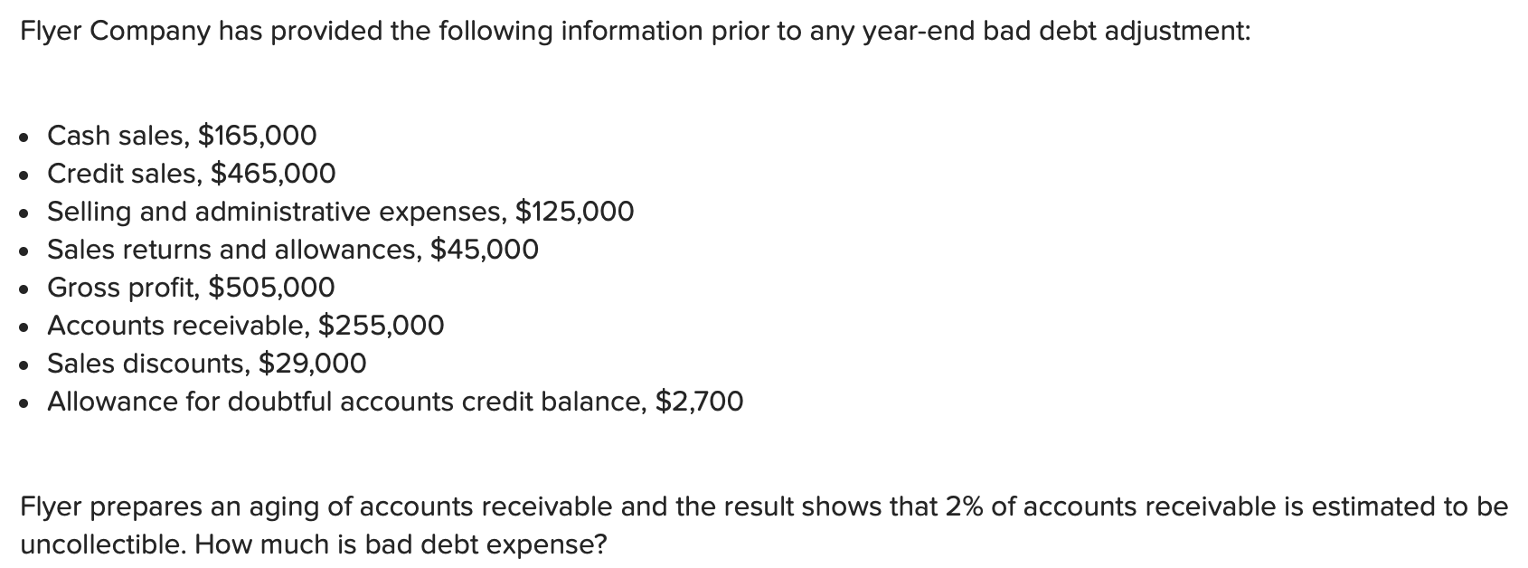 Solved Flyer Company has provided the following information | Chegg.com