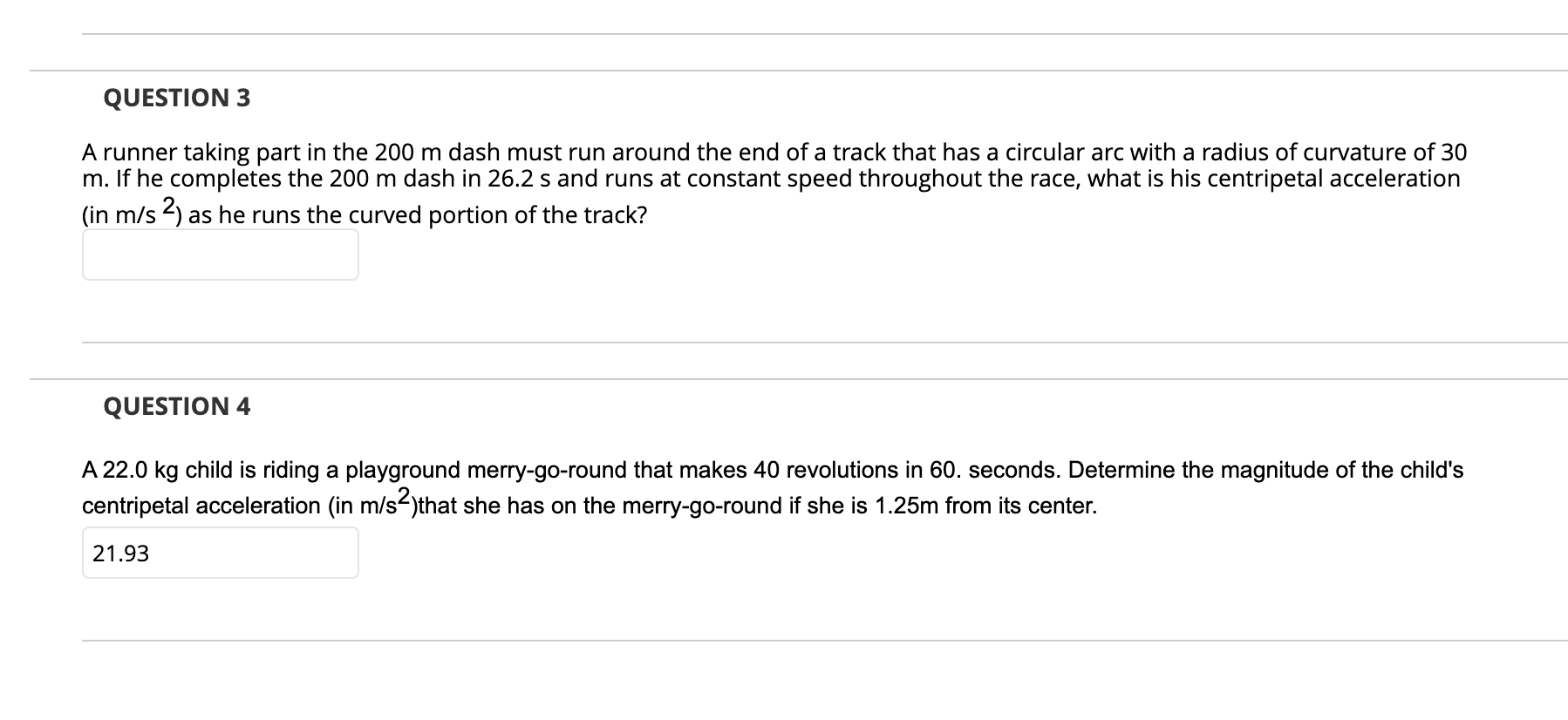 Solved QUESTION 3 A runner taking part in the 200 m dash | Chegg.com