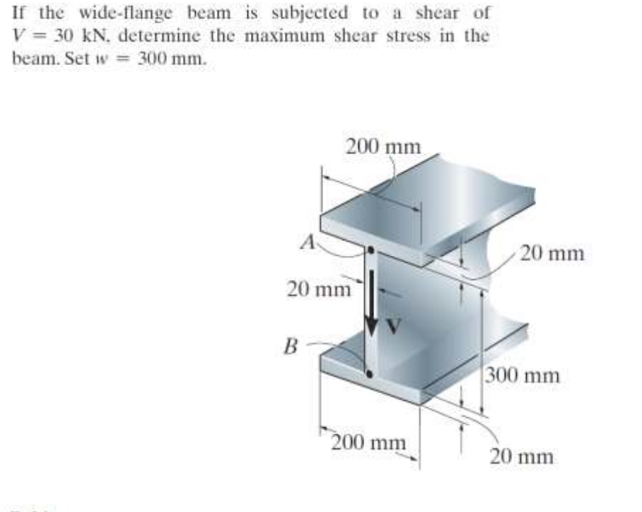 solved-if-the-wide-flange-beam-is-subjected-to-a-shear-of-v-chegg