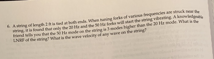 Solved 6. A string of length 2 ft is tied at both ends. When | Chegg.com