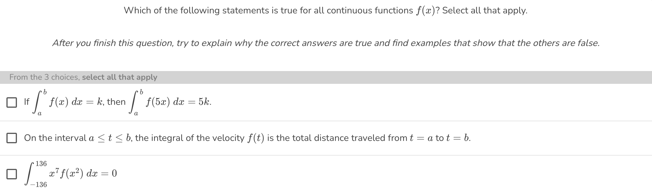 Solved Which of the following statements is true for all | Chegg.com