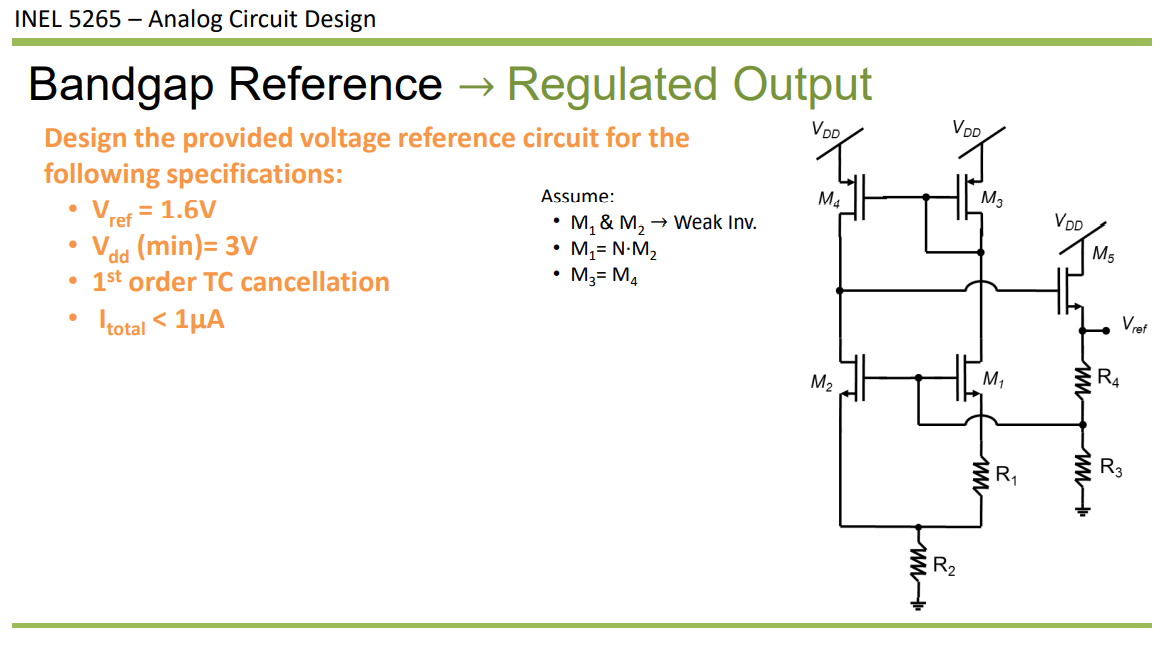 Solved Design the provided voltage reference circuit for the Circuit Diagram