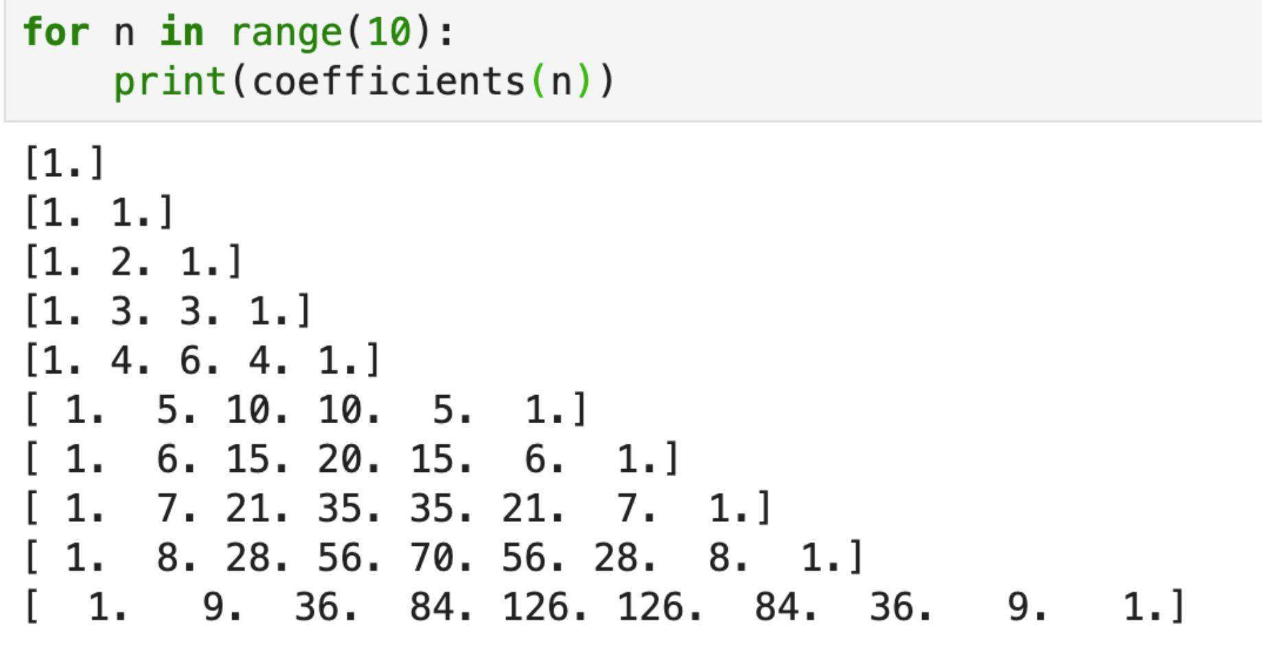 Solved Write a function that returns the coefficients | Chegg.com