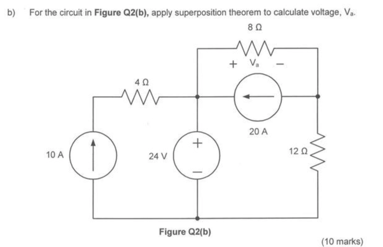 Solved B) ﻿For The Circuit In Figure Q2(b), ﻿apply | Chegg.com