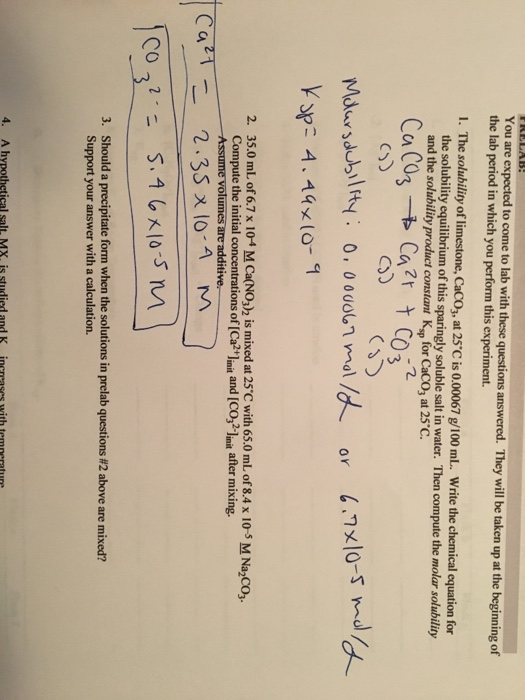 Solved You are expected to come to lab with these questions | Chegg.com