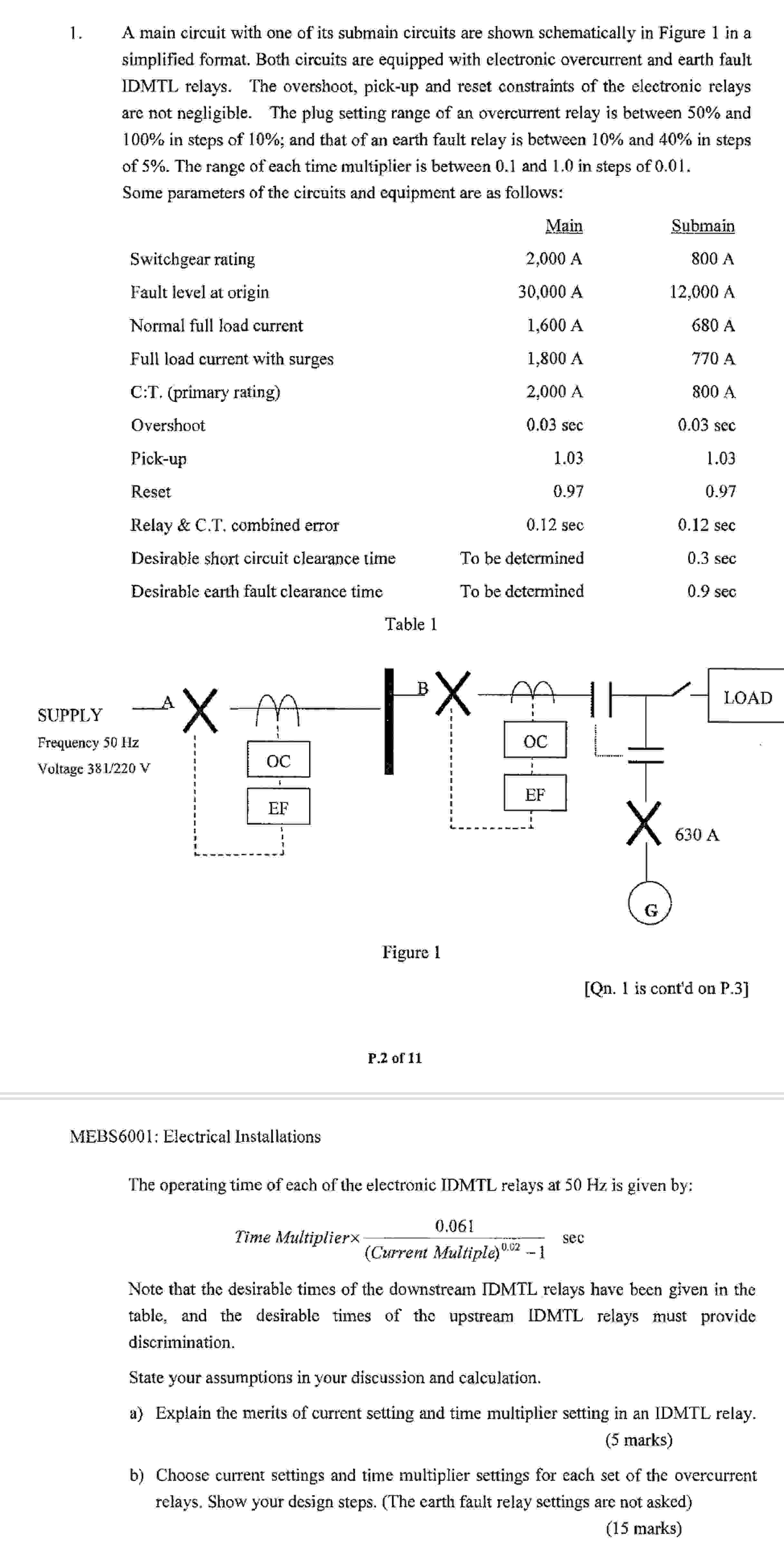 Solved A main circuit with one of its submain circuits are | Chegg.com