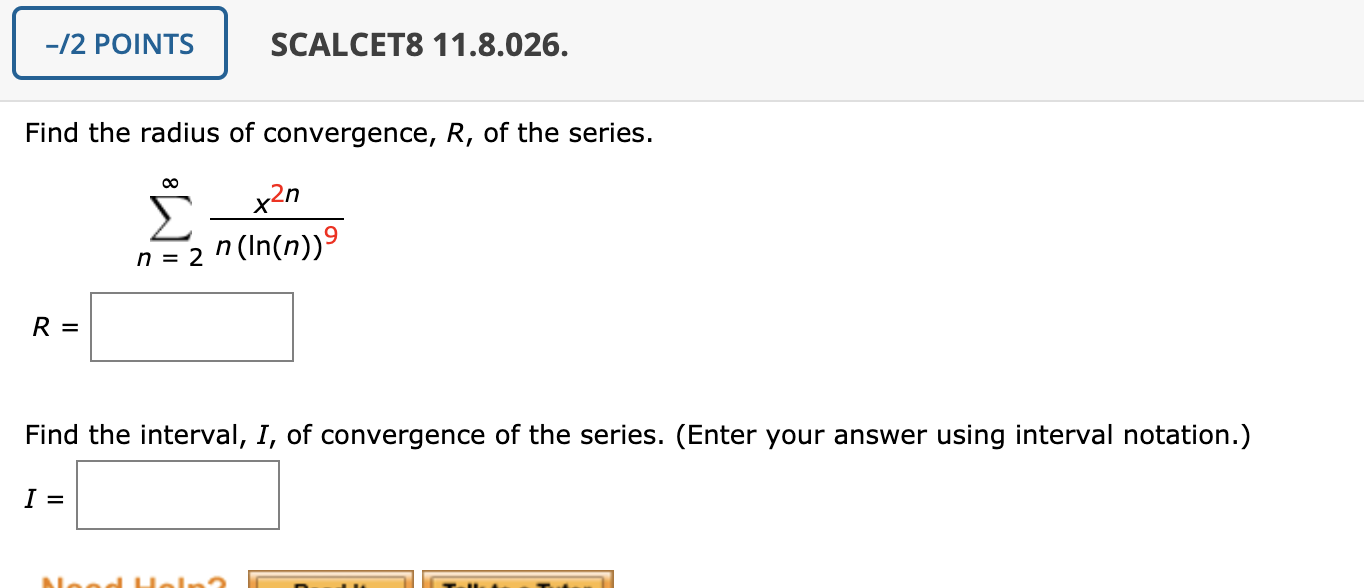 Solved 12 Points Scalcet8 11 8 026 Find The Radius Of C Chegg Com