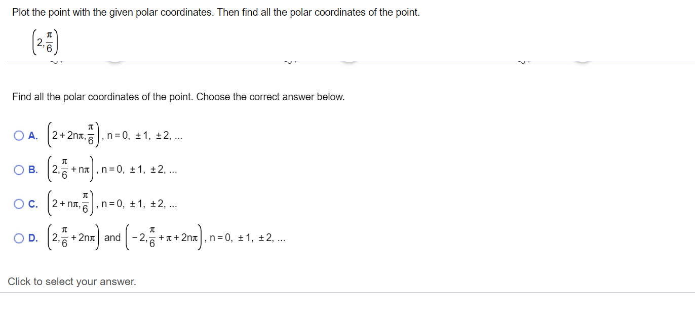 Solved Plot the point with the given polar coordinates. Then | Chegg.com