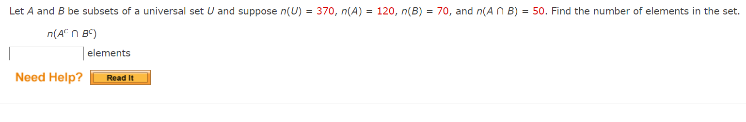 Solved Let A And B Be Subsets Of A Universal Set U And | Chegg.com