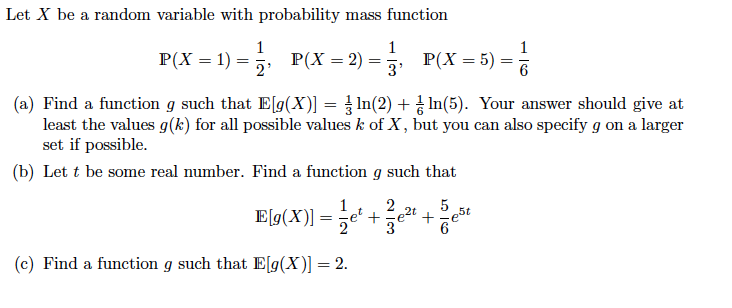 Solved Let X be a random variable with probability mass | Chegg.com