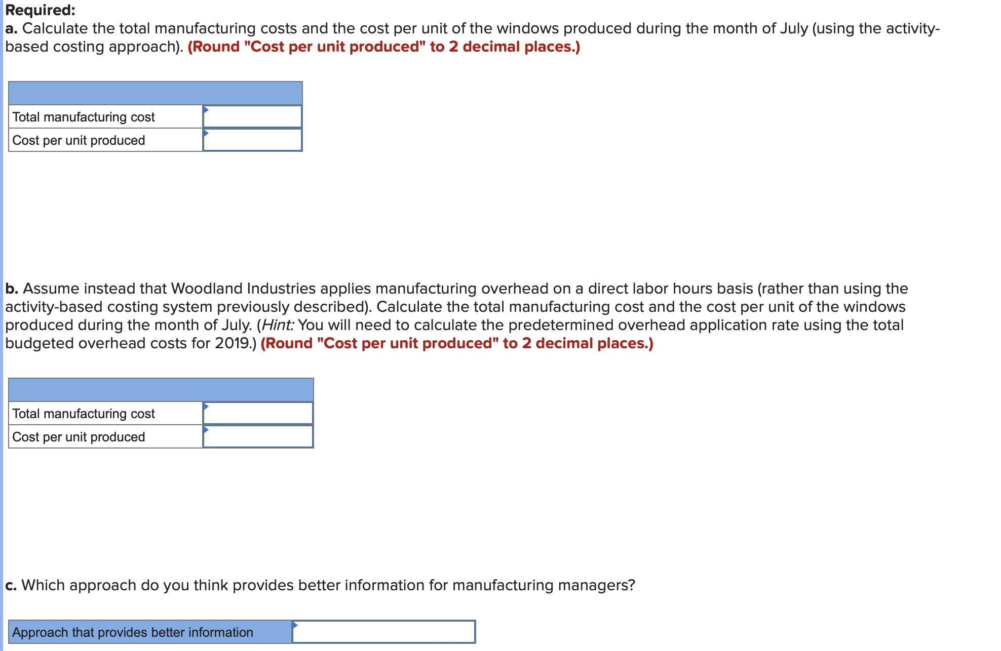 Solved Woodland Industries manufactures and sells