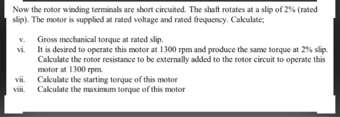 Solved A 460 V 25 Hp, 60 Hz, 4-pole, Y-connected wound rotor | Chegg.com