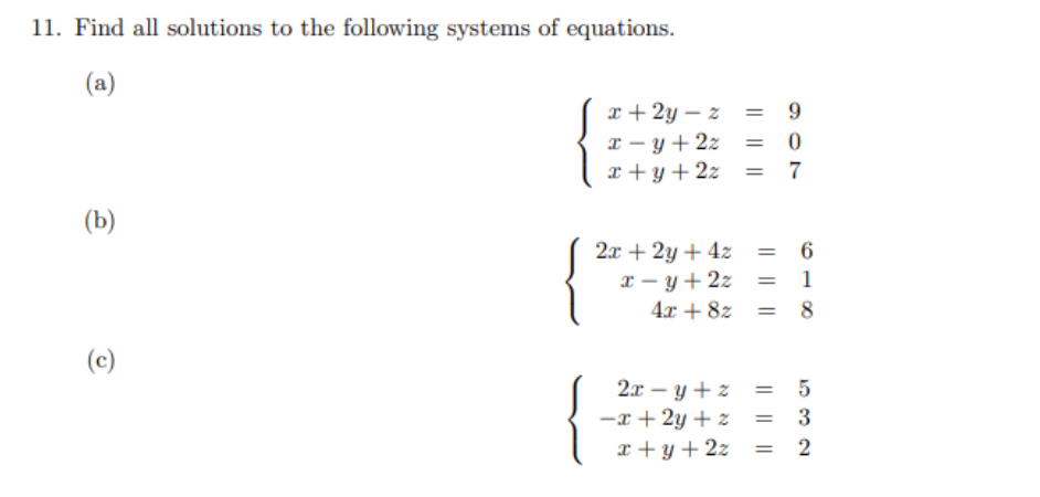 Solved 1. Find all solutions to the following systems of | Chegg.com
