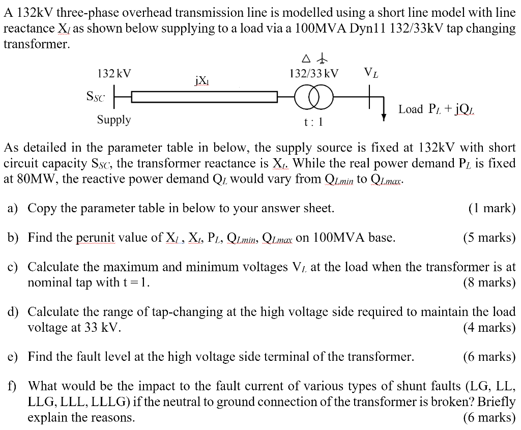 Solved A 132kV three-phase overhead transmission line is | Chegg.com