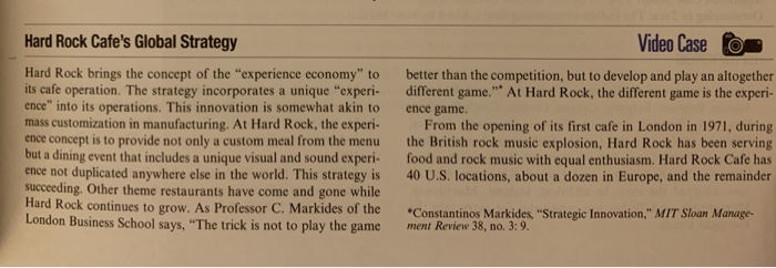 hard rock cafe global strategy case study answers