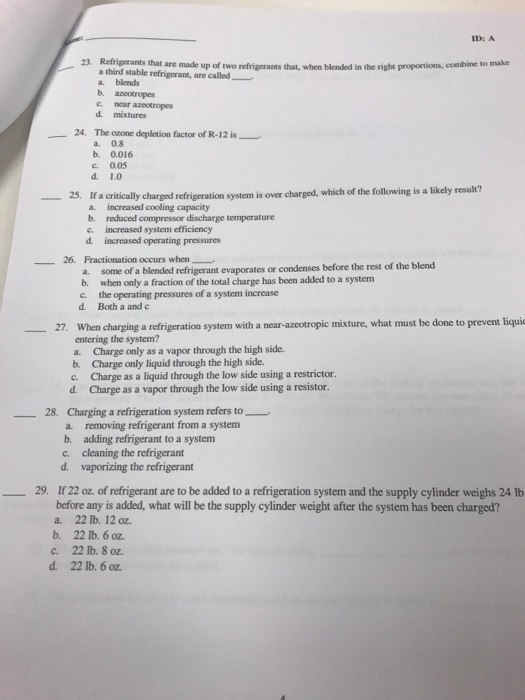 Solved Refrigerants that are made up of two refrigerants