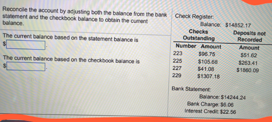 Solved Reconcile The Account By Adjusting Both The Balance | Chegg.com