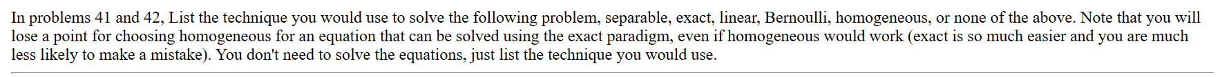 Solved In problems 41 and 42 , List the technique you would | Chegg.com