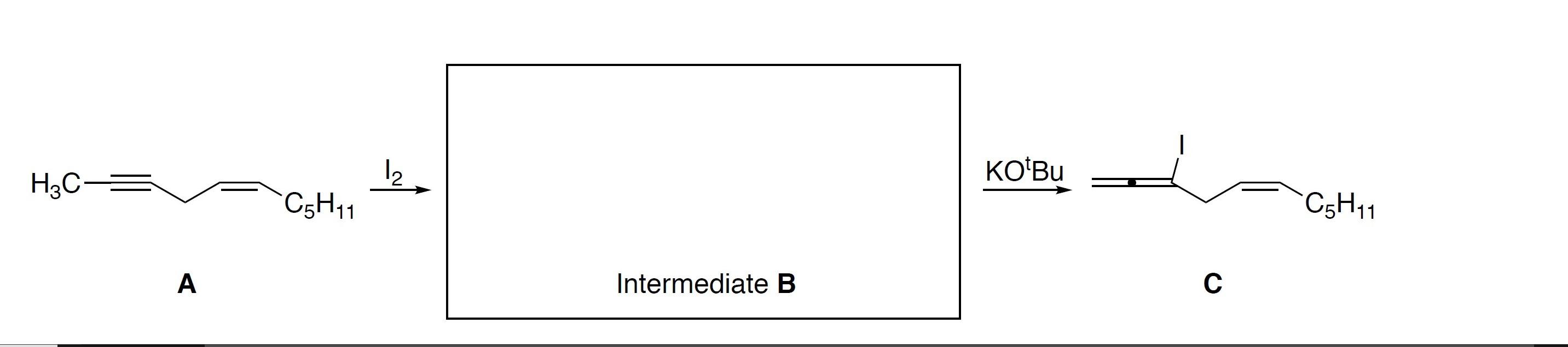 Solved Make a structure for intermediate B and also provide | Chegg.com