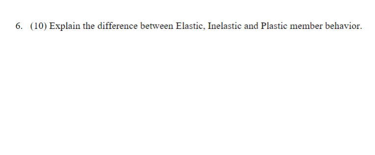 Solved 6. (10) Explain the difference between Elastic, | Chegg.com