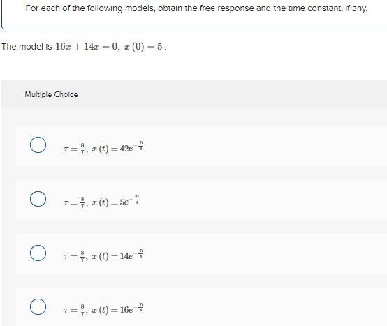 Solved For Each Of The Following Models, Obtain The Free | Chegg.com