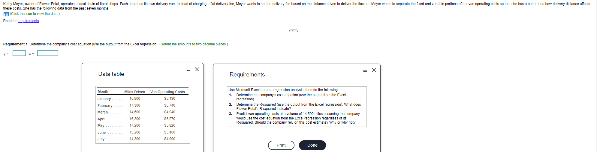 Solved I think you are supposed to use Excel, there is no | Chegg.com