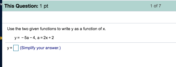 Solved This Question: 1 Pt 1 Of 7 Use The Two Given | Chegg.com