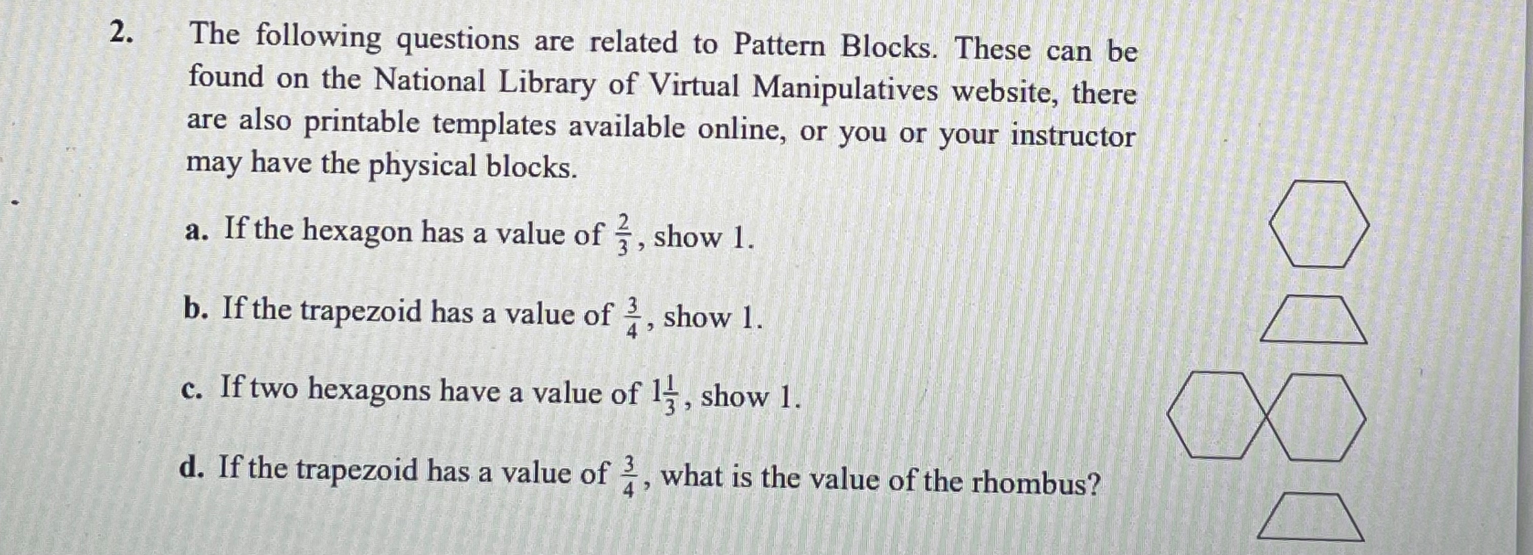 2. The following questions are related to Pattern | Chegg.com