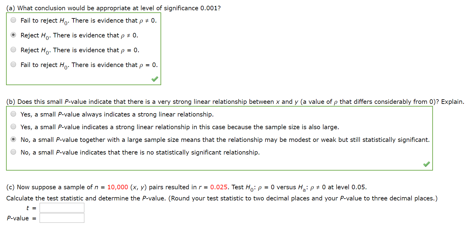 Solved A sample of n = 450 (x, y) pairs was collected and a