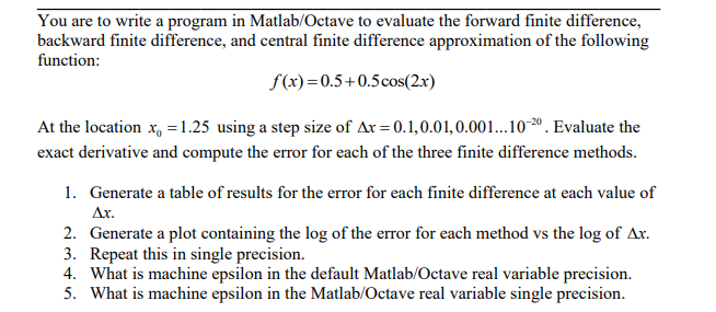 You are to write a program in Matlab/Octave to | Chegg.com