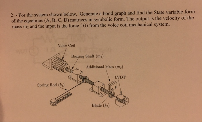 For the system shown below. Generate a bond graph and | Chegg.com